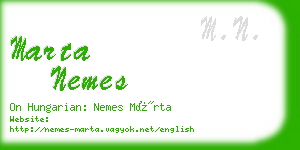 marta nemes business card